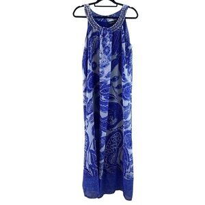 Cassee's Women’s Maxi Dress Sleeveless Fully Lined Bedazzled Collar Sz 3X